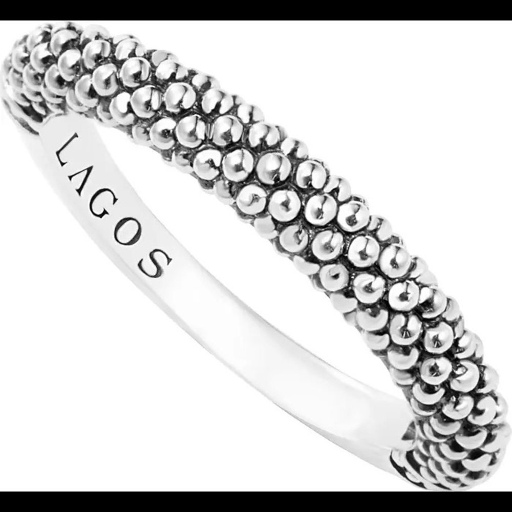 LAGOS caviar stacking ring